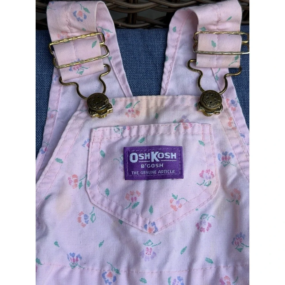 Vintage Oshkosh Baby B'Gosh Vestbak Overall Floral Print 12M